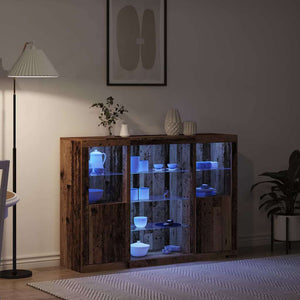 Πλευρικό Τραπέζι LED Παλιό ξύλο 142,5 x 37 x 100 εκ. - Pakobazaar