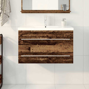 Ντουλάπα Νιπτήρα Mπάνιου 2 pcs Παλιό Ξύλο 80 x 38,5 x 48 cm - Pakobazaar