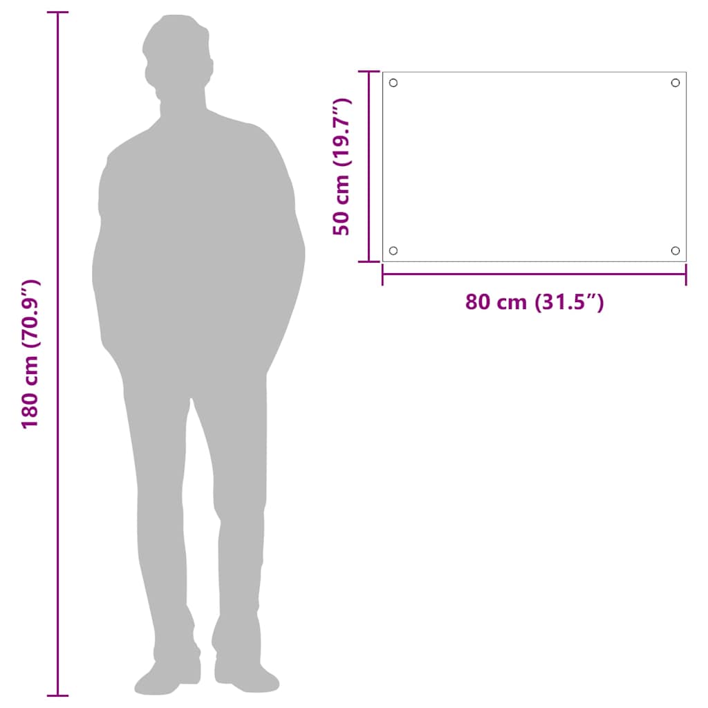 Πίσω Πάνελ Κουζίνας Ανοιχτό γκρι 80 x 50 cm σκληρυμένο γυαλί - Pakobazaar