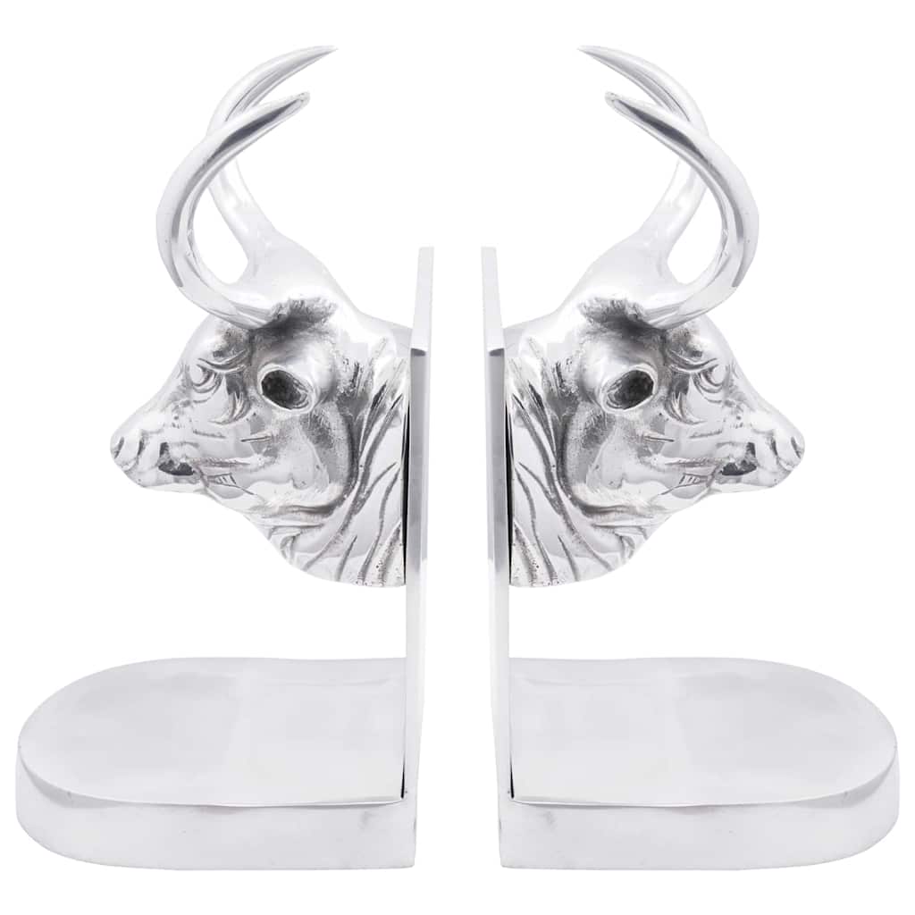 Βιβλιοστάτες 2 pcs Ασημί 17 x 15 x 27 εκ. Αλουμίνιο