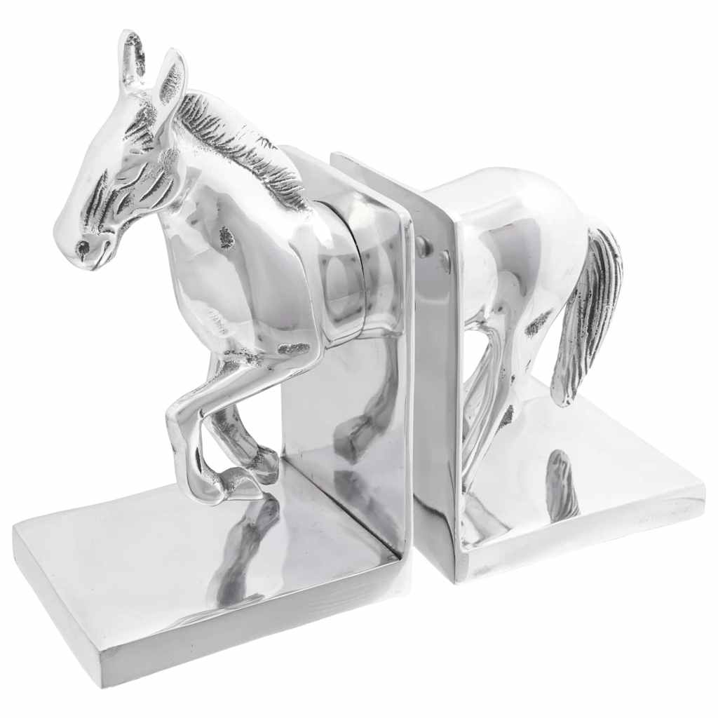 Βιβλιοστάτες 2 pcs Ασημί 11 x 14 x 25 εκ. Αλουμίνιο