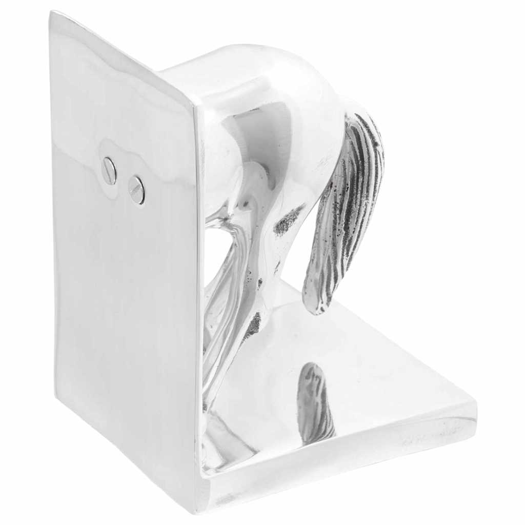 Βιβλιοστάτες 2 pcs Ασημί 11 x 14 x 25 εκ. Αλουμίνιο