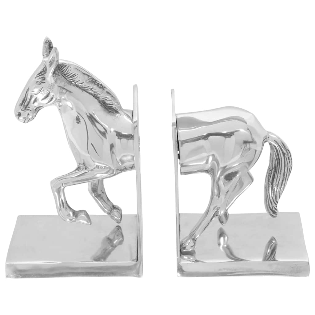 Βιβλιοστάτες 2 pcs Ασημί 11 x 14 x 25 εκ. Αλουμίνιο