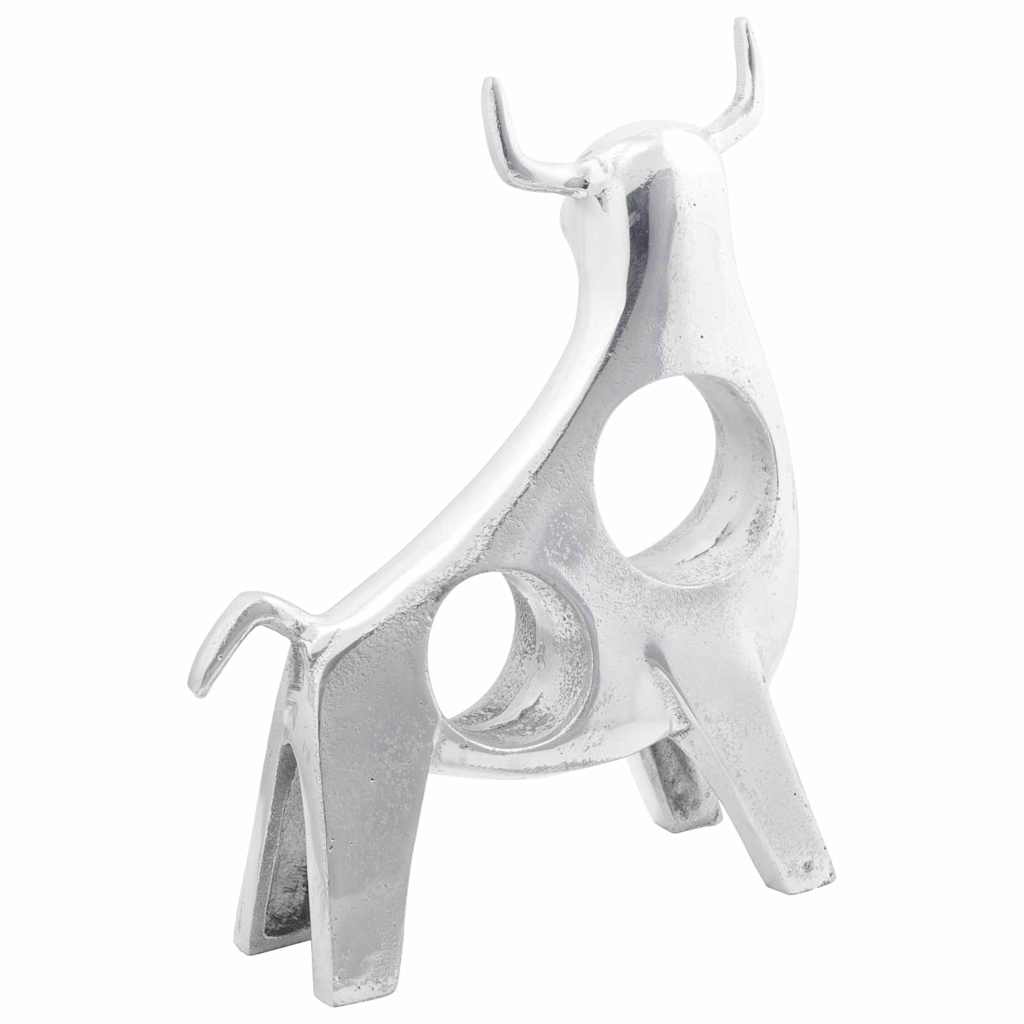 Γλυπτό ταύρου Ασημί 22 x 9.5 x 34 εκ Αλουμίνιο