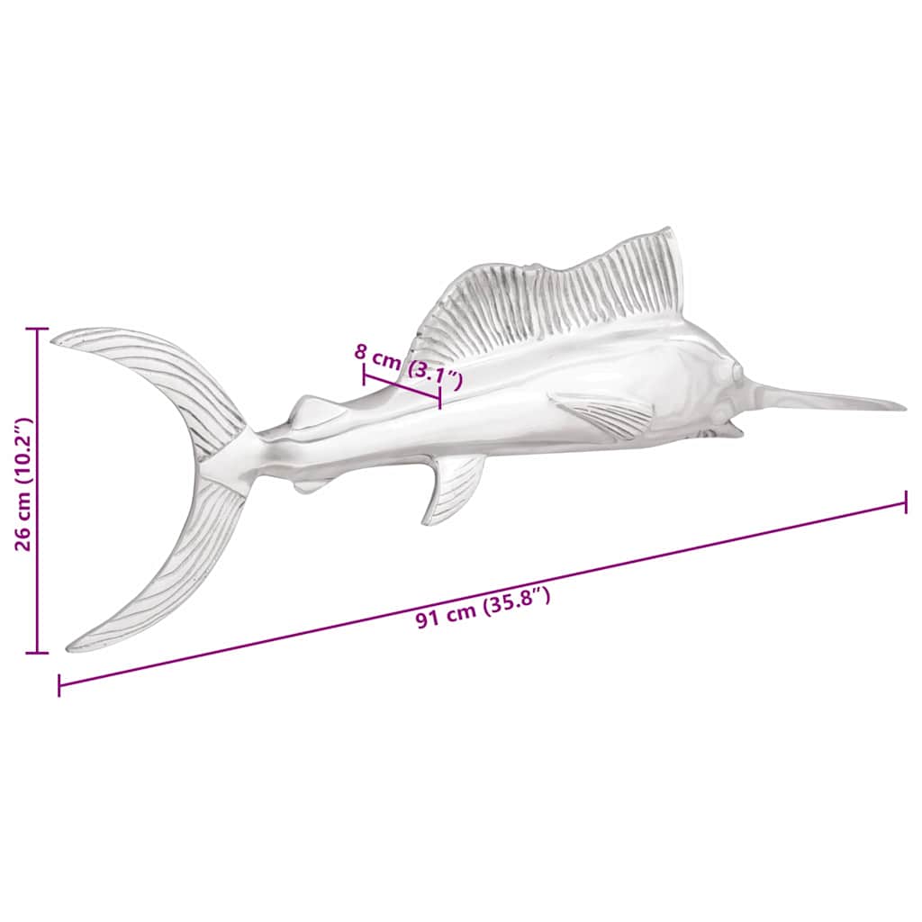 Γλυπτική Ασημί 91 x 8 x 26 εκ Αλουμίνιο - Pakobazaar