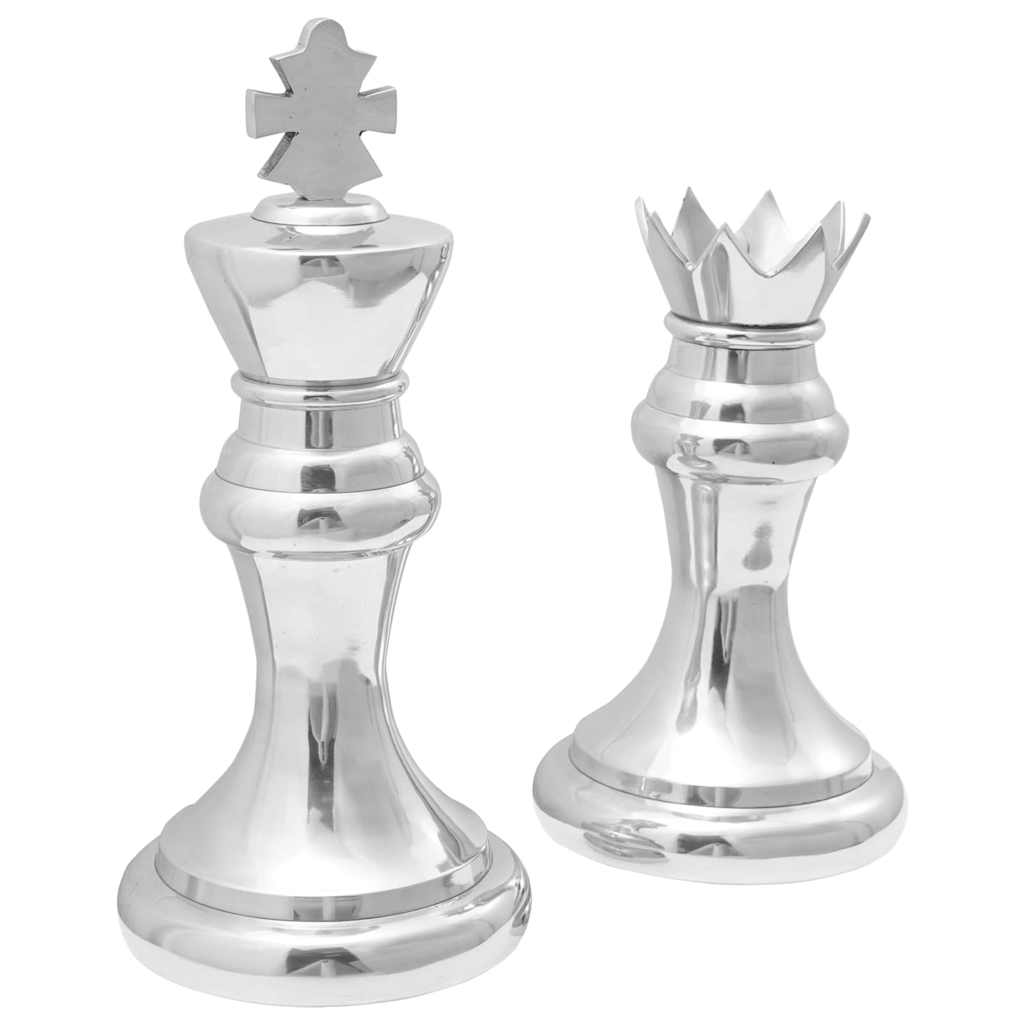 Γλυπτά 2 pcs Ασημί 17 x 17 x 42 εκ. Αλουμίνιο - Pakobazaar