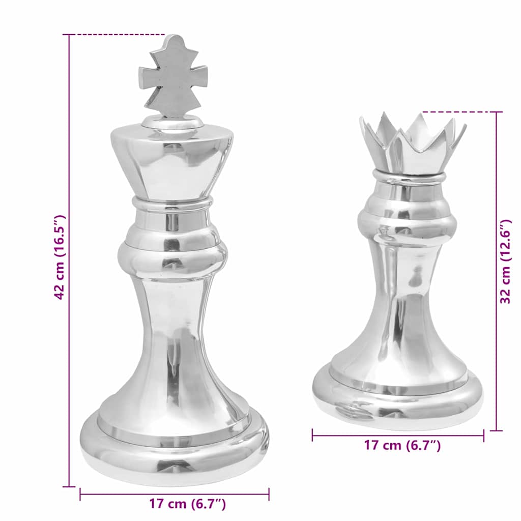 Γλυπτά 2 pcs Ασημί 17 x 17 x 42 εκ. Αλουμίνιο - Pakobazaar