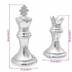 Γλυπτά 2 pcs Ασημί 17 x 17 x 42 εκ. Αλουμίνιο - Pakobazaar