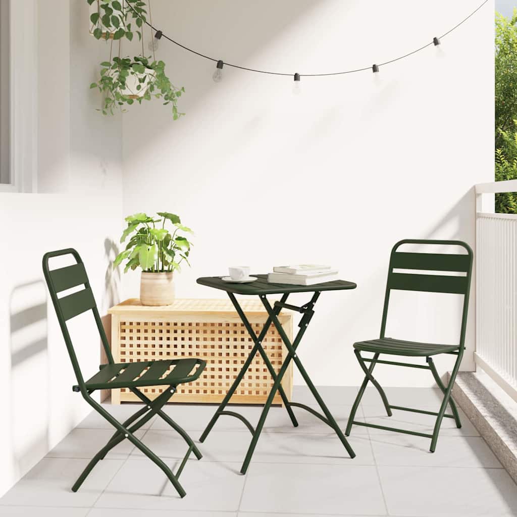 Πτυσσόμενη Καρέκλα Κήπου 2 pcs Πράσινο 42 x 52 x 82εκ