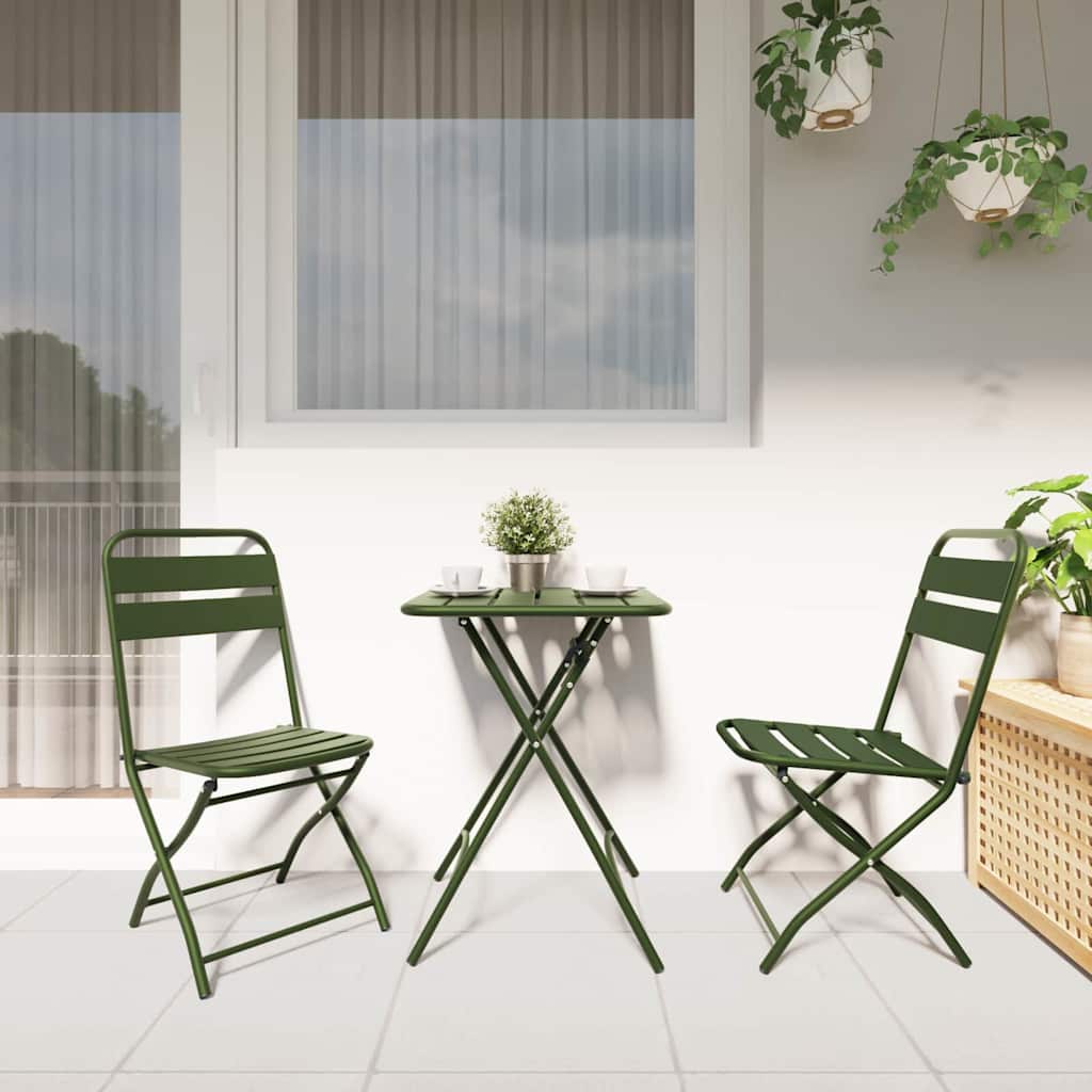 Πτυσσόμενη Καρέκλα Κήπου 2 pcs Πράσινο 42 x 52 x 82εκ