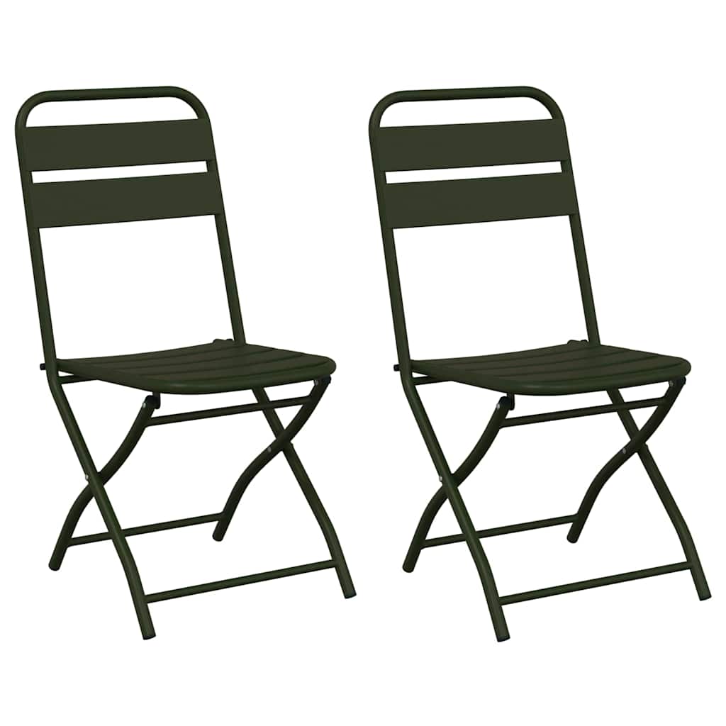 Πτυσσόμενη Καρέκλα Κήπου 2 pcs Πράσινο 42 x 52 x 82εκ