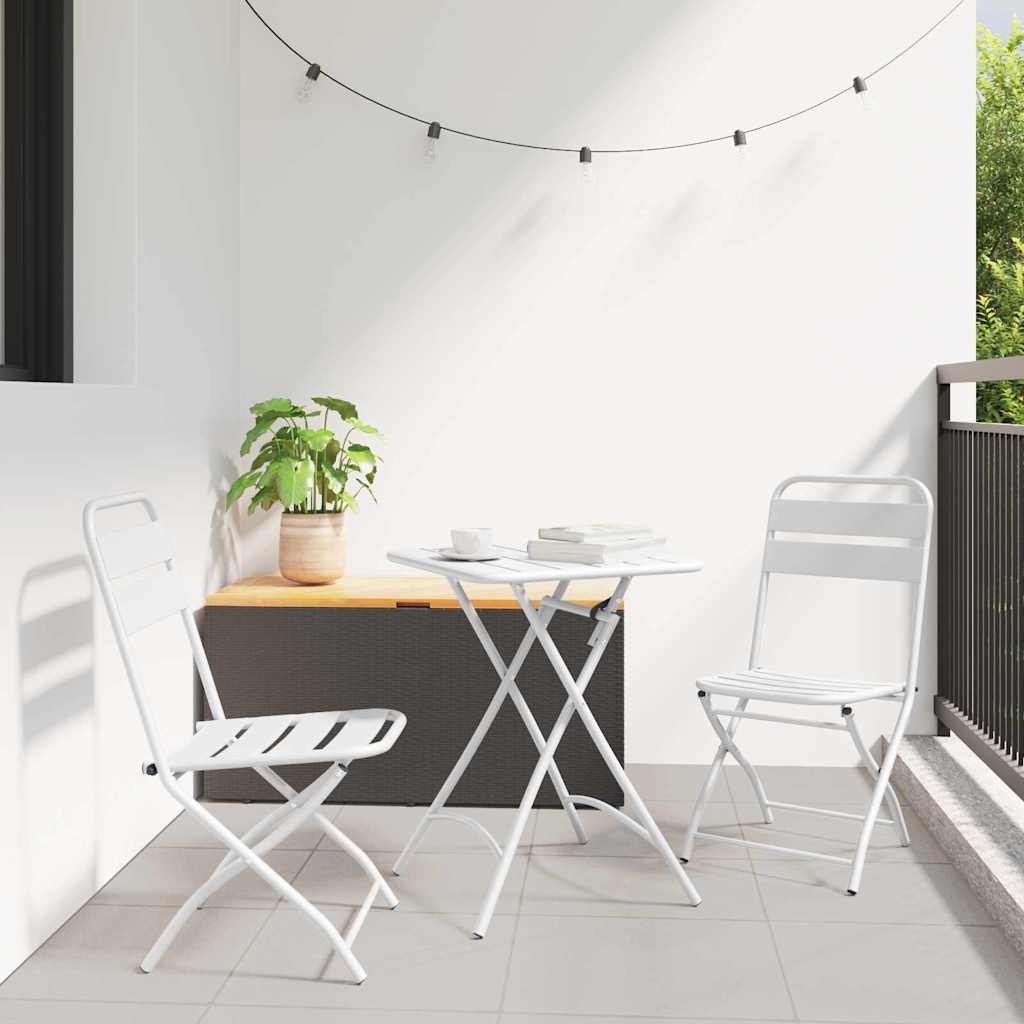 Πτυσσόμενη Καρέκλα Κήπου 2 pcs Λευκό 42 x 52 x 82εκ