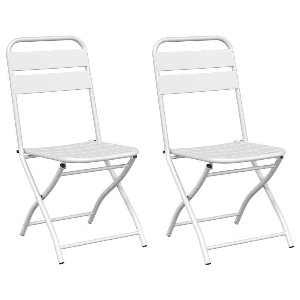 Πτυσσόμενη Καρέκλα Κήπου 2 pcs Λευκό 42 x 52 x 82εκ