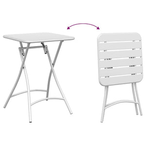 Τραπέζι Bistro Λευκό 55 x 55 x 72,5 εκ. Ατσάλι με Πούδρα
