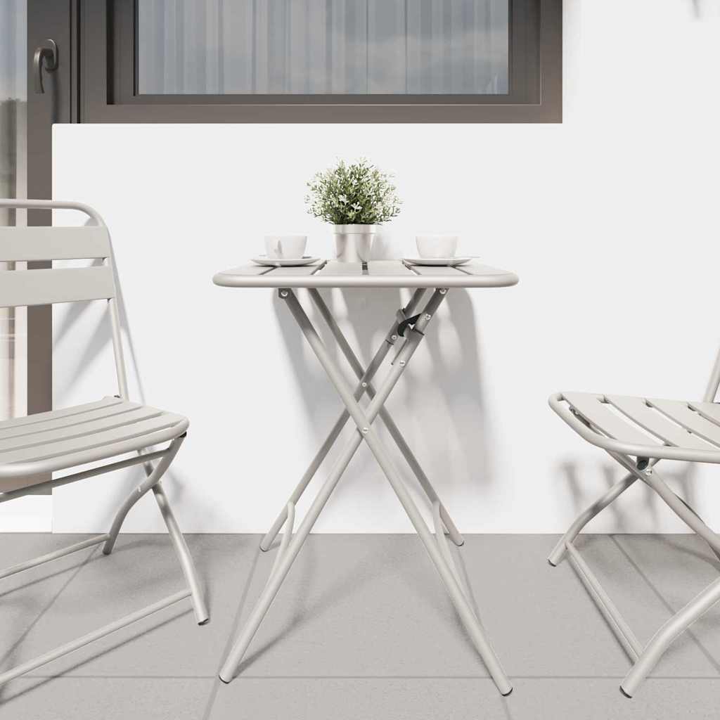 Τραπέζι Bistro Μπεζ 55 x 55 x 72,5 εκ. Ατσάλι με Πούδρα
