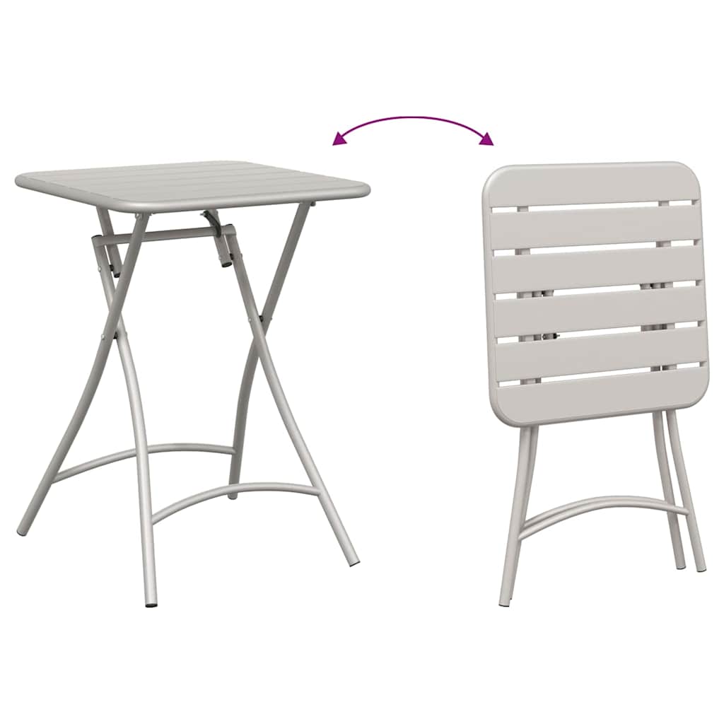 Τραπέζι Bistro Μπεζ 55 x 55 x 72,5 εκ. Ατσάλι με Πούδρα