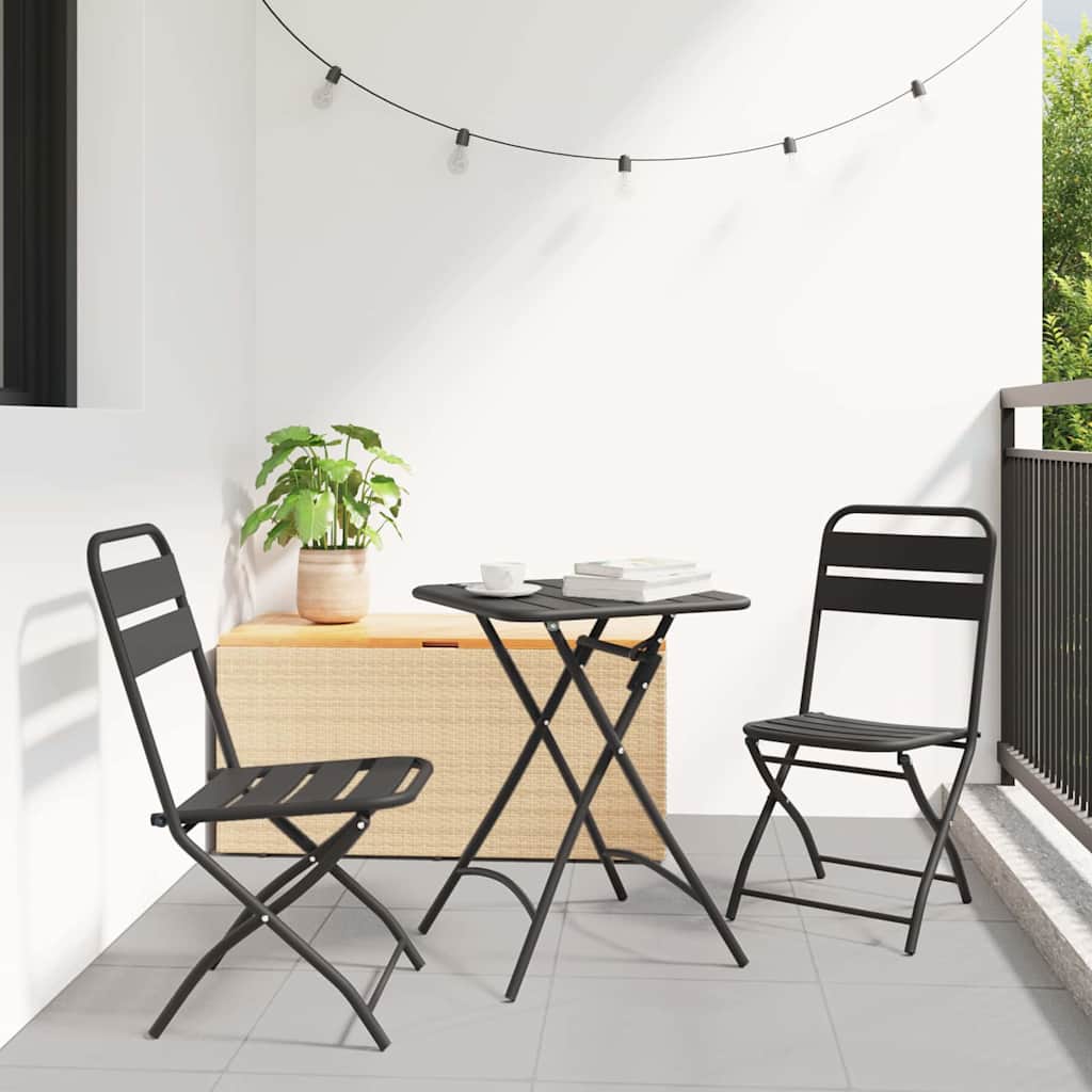Σετ μπιστρό 3 pcs Ανθρακί Ατσάλι