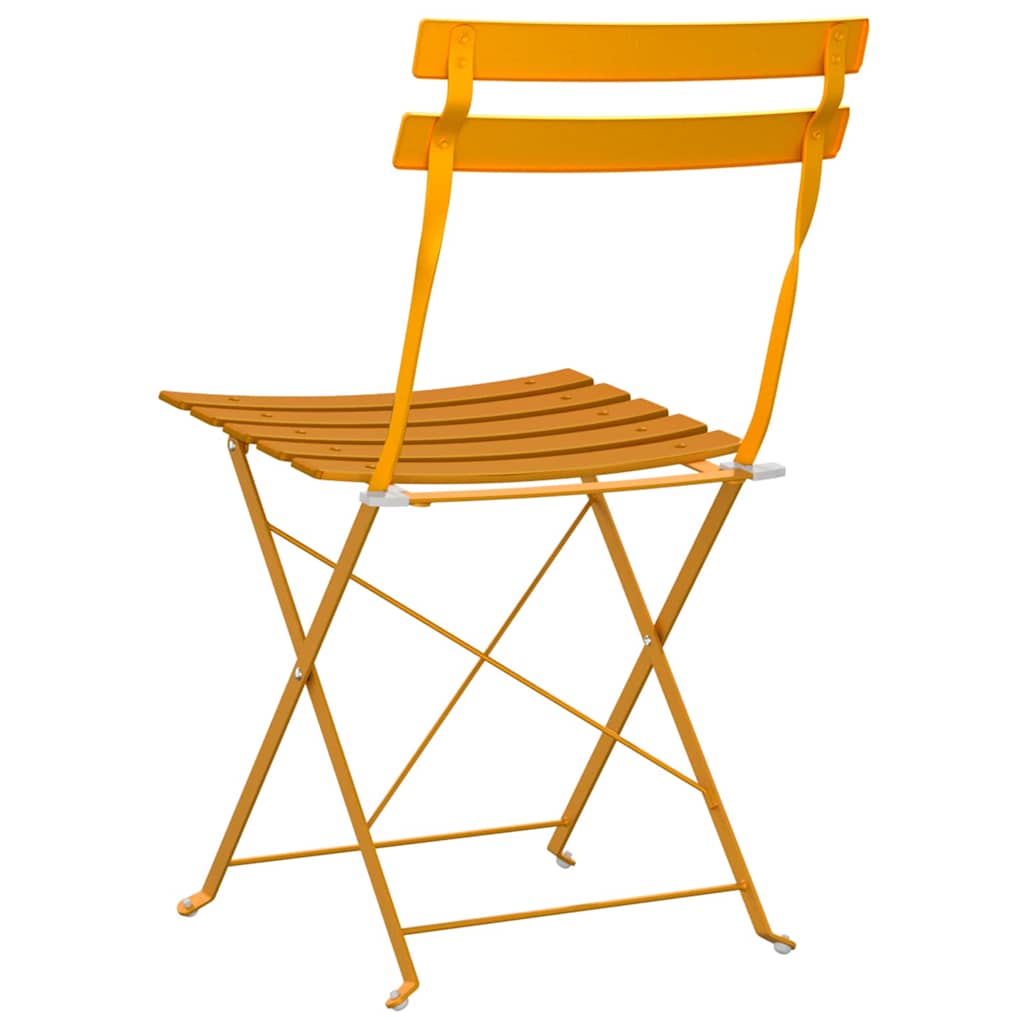 Πτυσσόμενη Καρέκλα Κήπου 2 pcs Μουσταρδί 42 x 46 x 82εκ Μέταλλο
