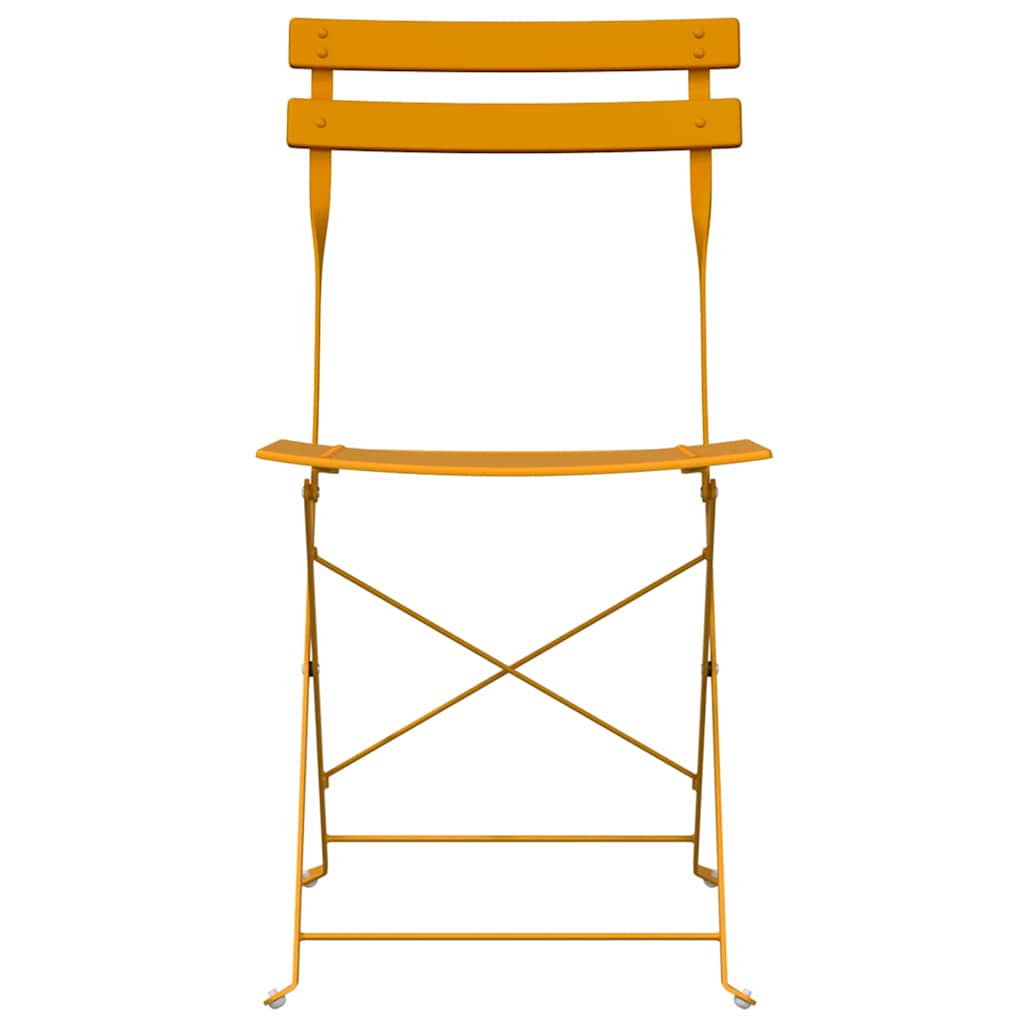 Πτυσσόμενη Καρέκλα Κήπου 2 pcs Μουσταρδί 42 x 46 x 82εκ Μέταλλο