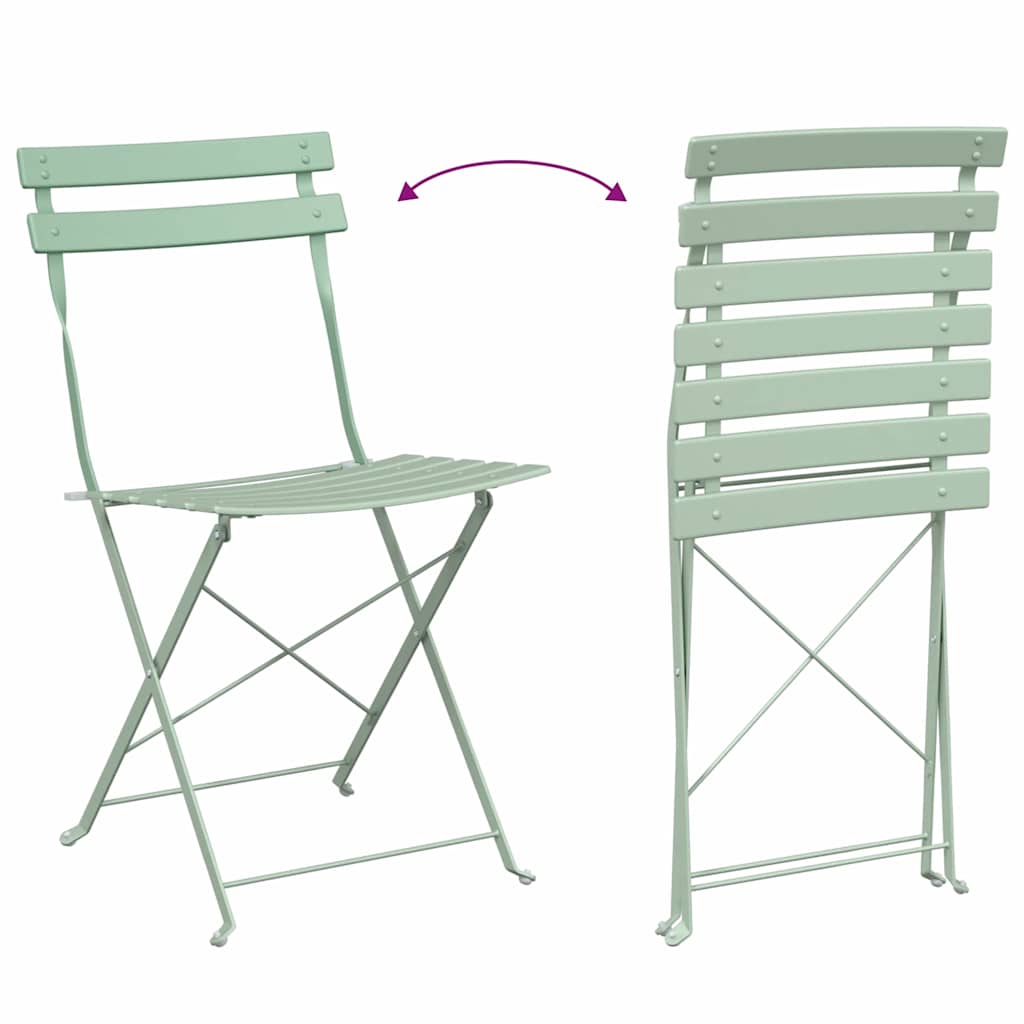 Πτυσσόμενη Καρέκλα Κήπου 2 pcs Απαλό μέint 42 x 46 x 82εκ - Pakobazaar