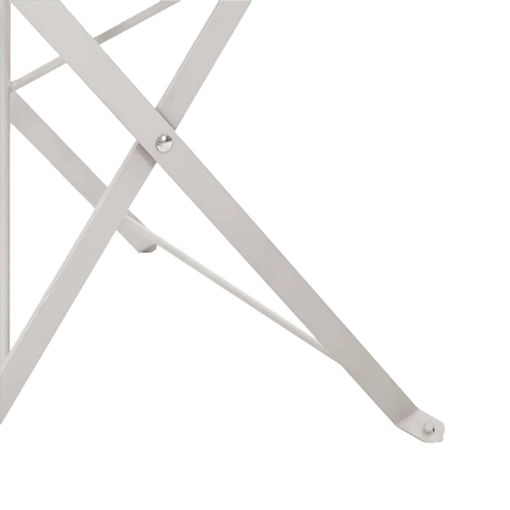 Πτυσσόμενη Καρέκλα Κήπου 2 pcs Μπεζ 42 x 46 x 82εκ Μέταλλο
