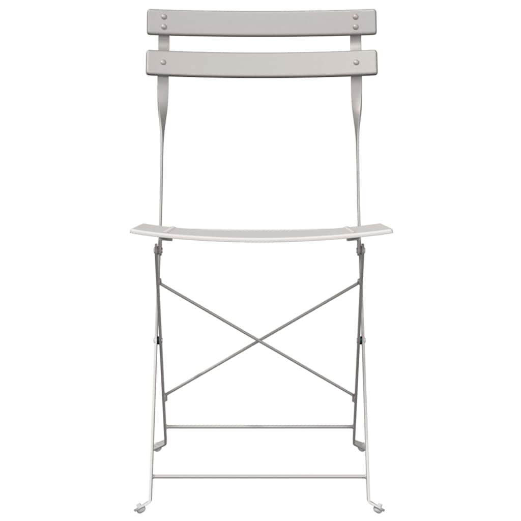 Πτυσσόμενη Καρέκλα Κήπου 2 pcs Μπεζ 42 x 46 x 82εκ Μέταλλο