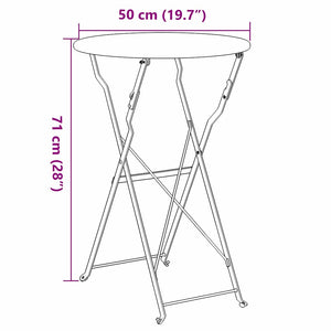 Τραπέζι Bistro Απαλό μέint Ø 50 x 71 εκ. Ατσάλι με Πούδρα - Pakobazaar