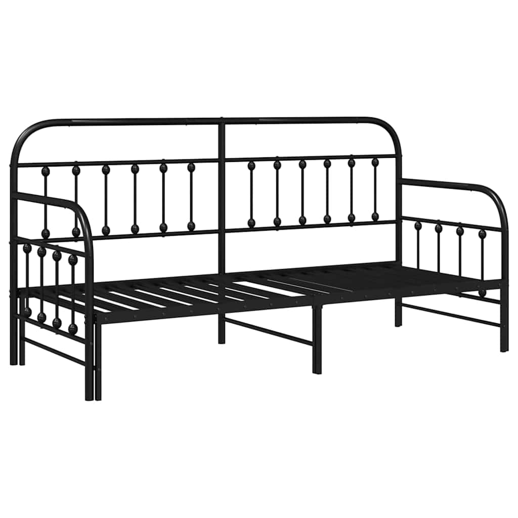 Σκελετός κρεβατιού ημέρας Μαύρο 75 x 190 cm