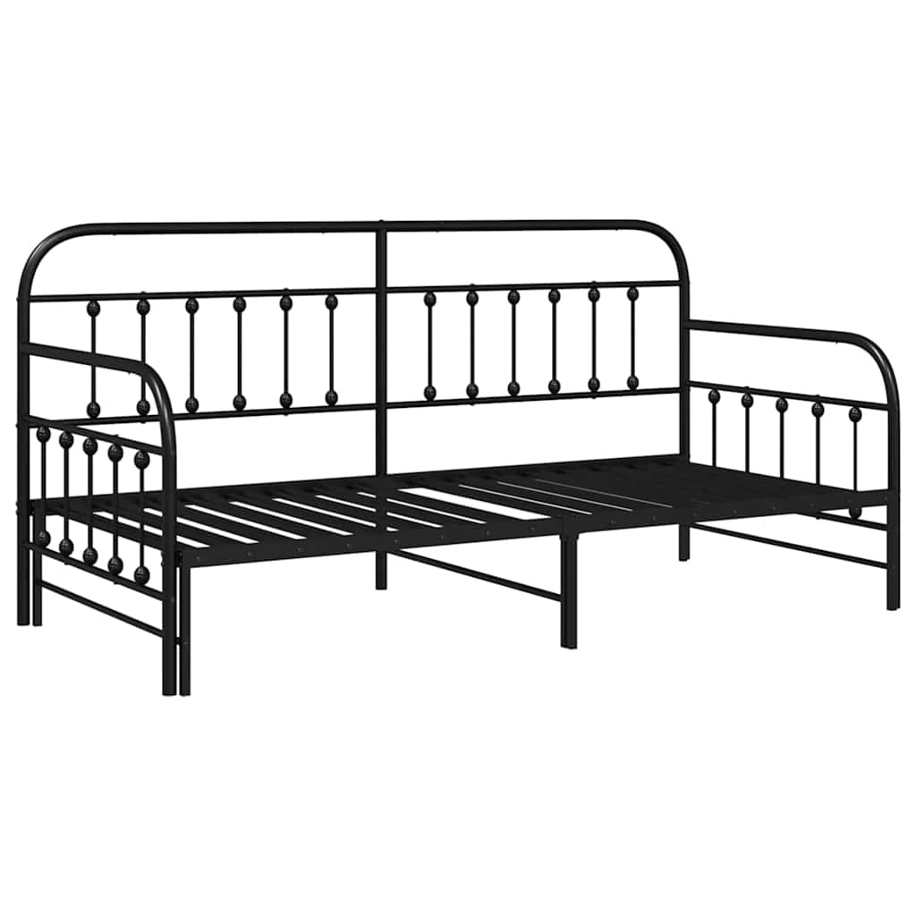 Σκελετός κρεβατιού ημέρας Μαύρο 100 x 190 cm