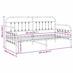 Σκελετός κρεβατιού ημέρας Λευκό 100 x 200 cm