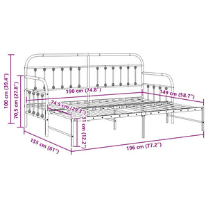 Σκελετός κρεβατιού ημέρας Λευκό 75 x 190 cm - Pakobazaar