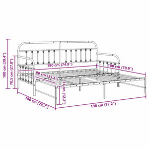 Σκελετός κρεβατιού ημέρας Λευκό 90 x 190 cm - Pakobazaar