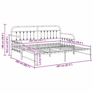Σκελετός κρεβατιού ημέρας Λευκό 100 x 200 cm