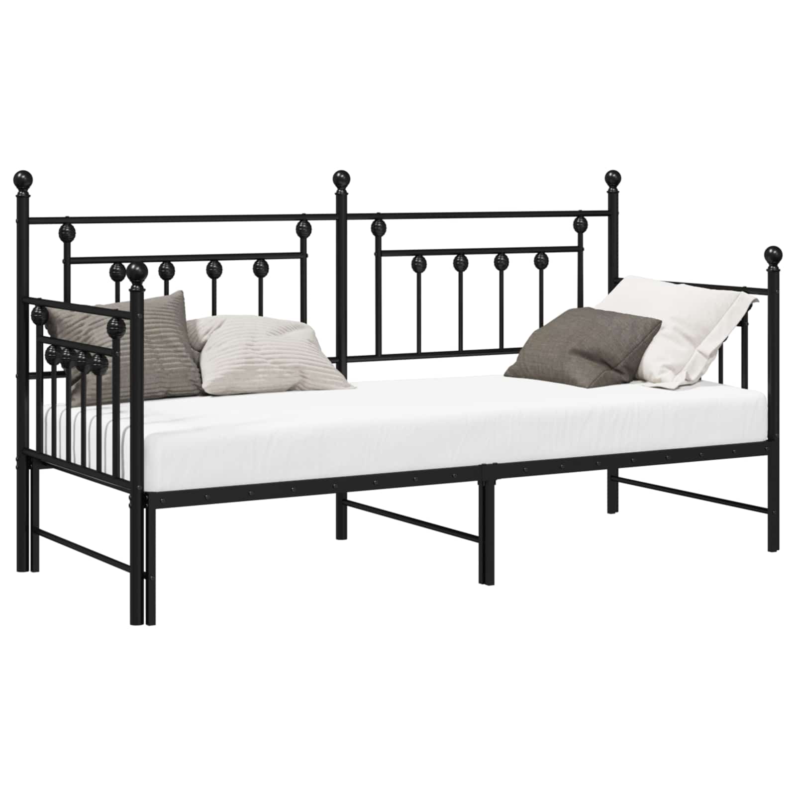Σκελετός κρεβατιού ημέρας Μαύρο 75 x 190 cm Ατσάλι - Pakobazaar