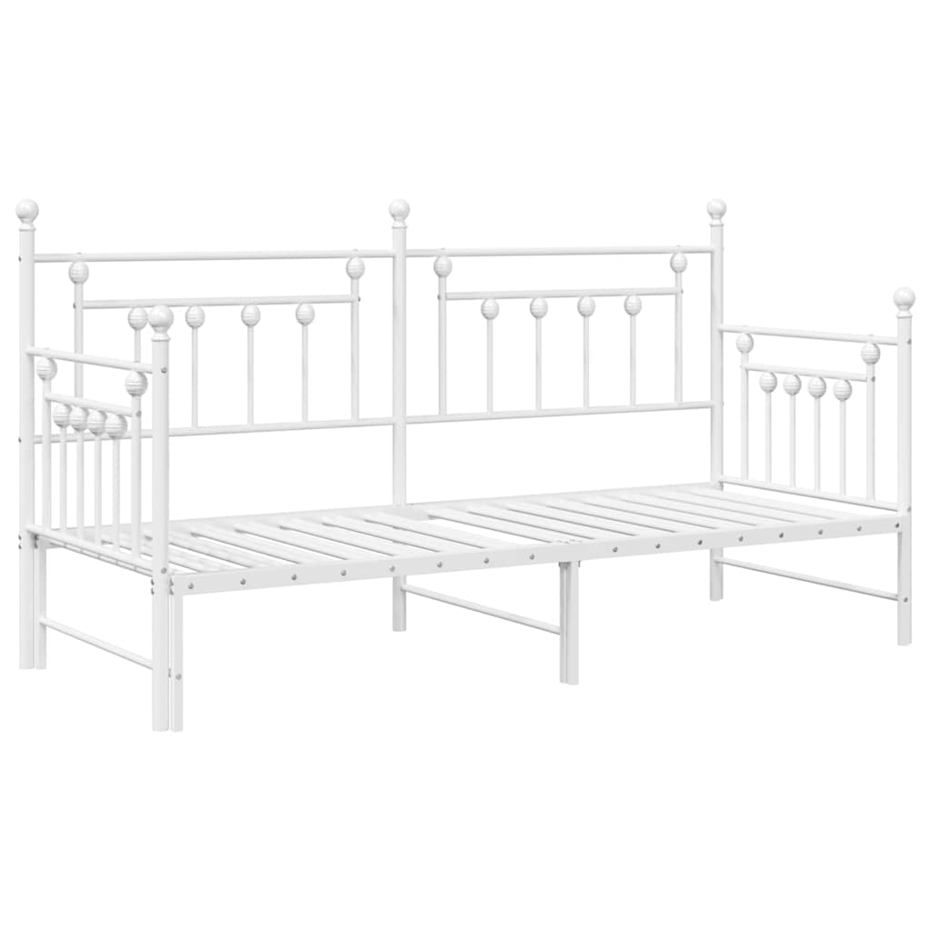 Σκελετός κρεβατιού ημέρας Λευκό 75 x 190 cm Ατσάλι - Pakobazaar