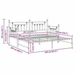 Σκελετός κρεβατιού ημέρας Λευκό 100 x 200 cm Ατσάλι