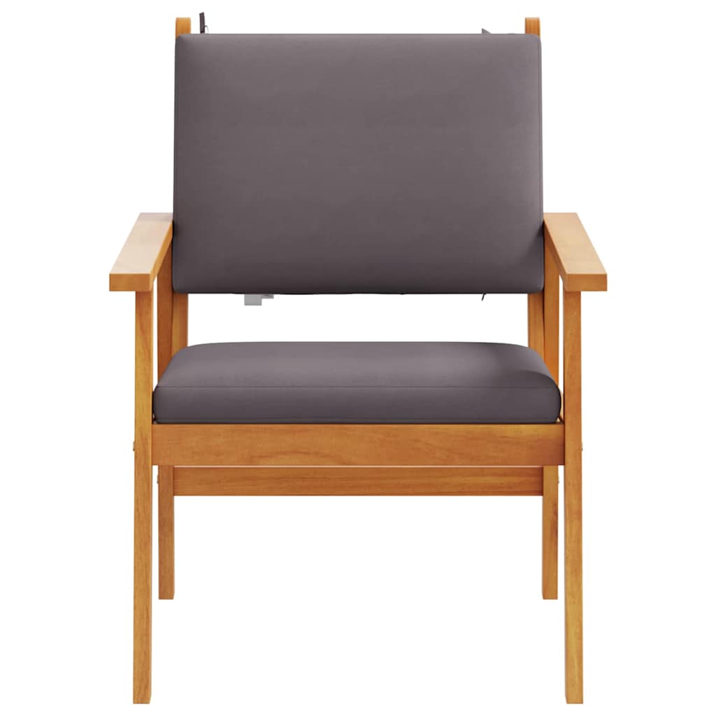 Καρέκλα Κήπου με μαξιλάρι 2 pcs Ανθρακί Στερεό Ξύλο Ακακίας - Pakobazaar