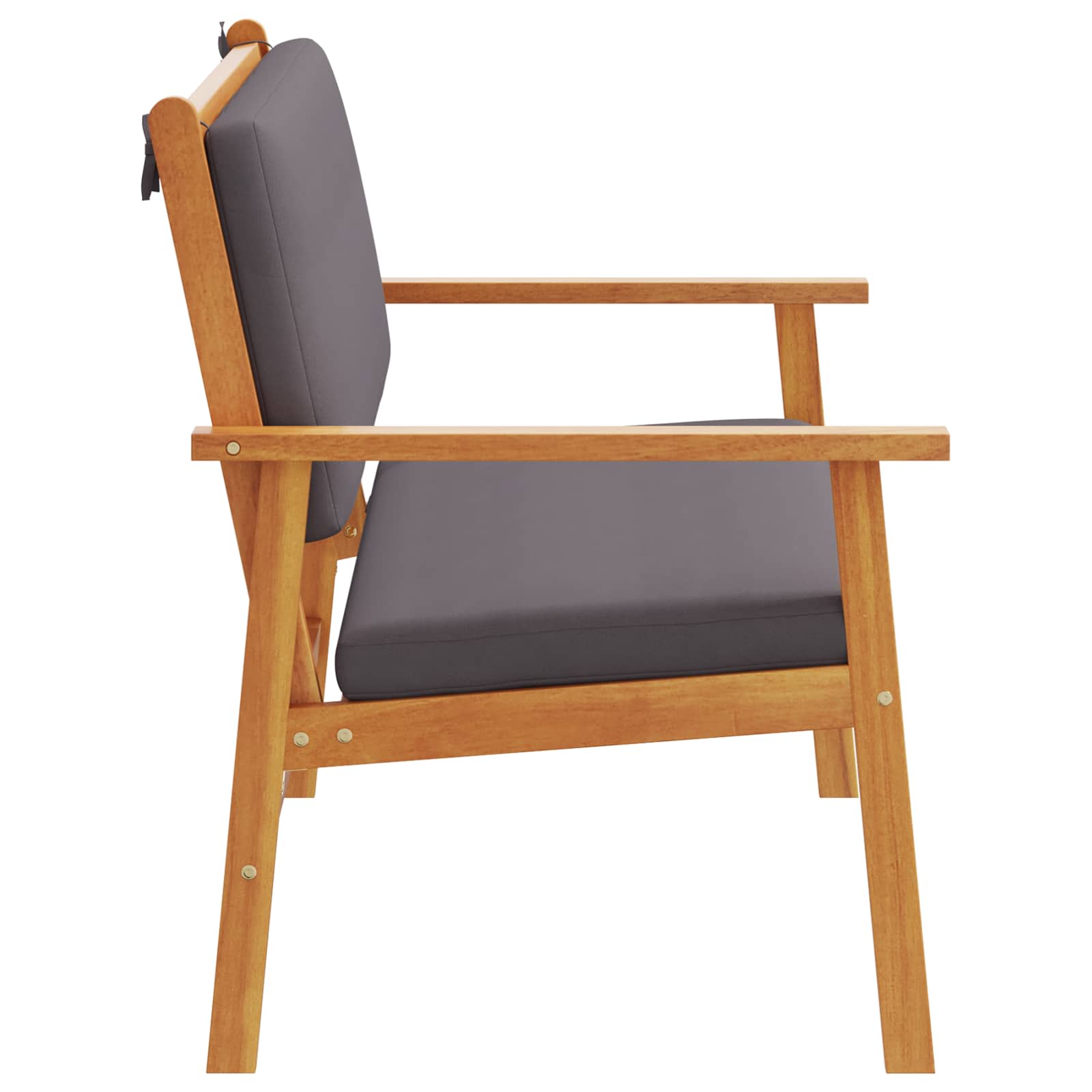 Παγκάκι κήπου με μαξιλάρι Ανθρακί Στερεό Ξύλο Ακακίας - Pakobazaar