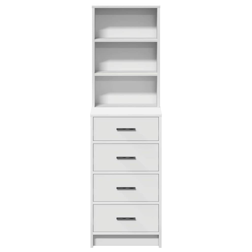 Highboard με συρτάρι Λευκό 40 x 41 x 135 εκ. Επεξεργασμένο ξύλο