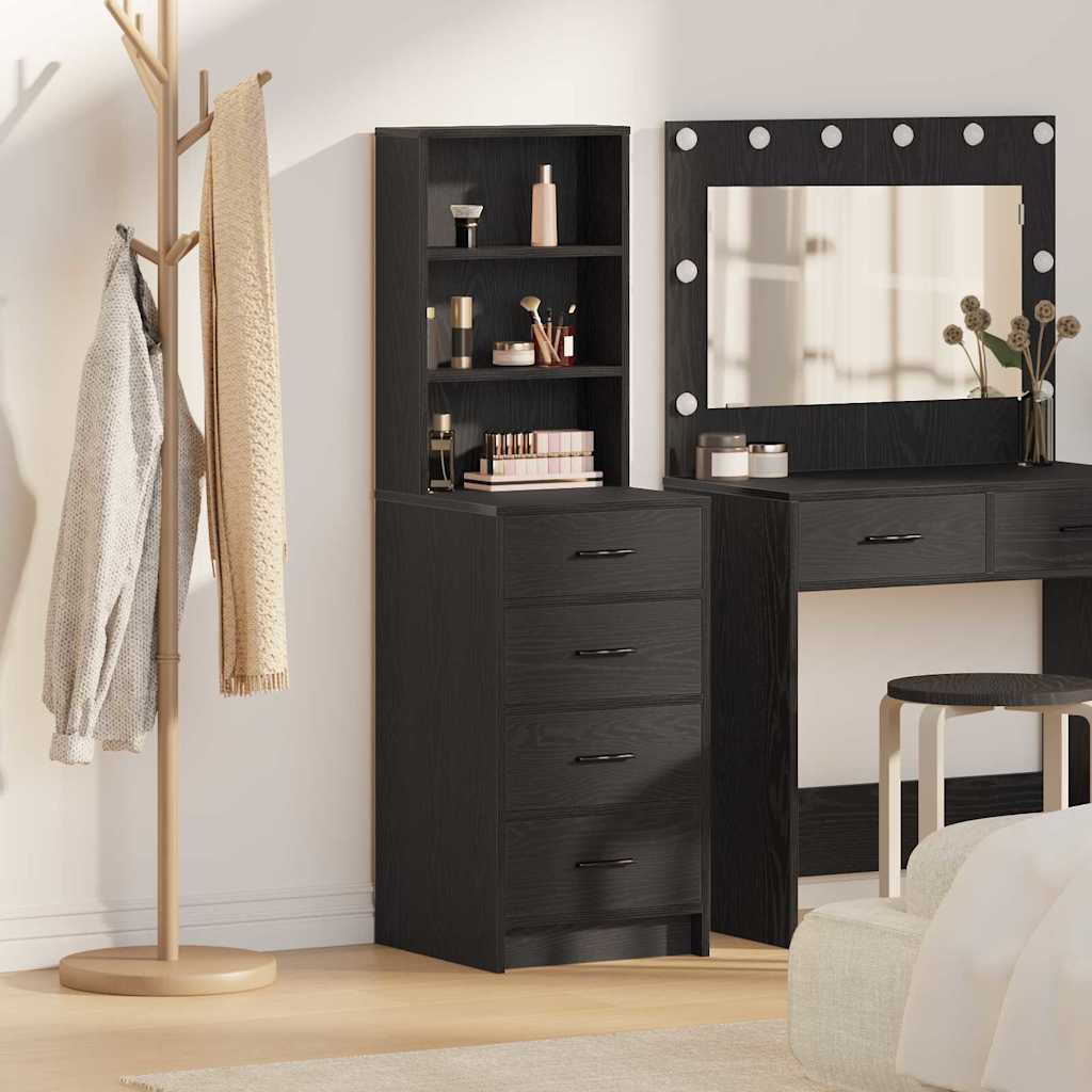 Highboard Μαύρη δρυς 40 x 41 x 135 εκ. Επεξεργασμένο ξύλο - Pakobazaar