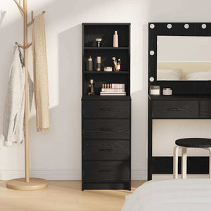 Highboard Μαύρη δρυς 40 x 41 x 135 εκ. Επεξεργασμένο ξύλο - Pakobazaar