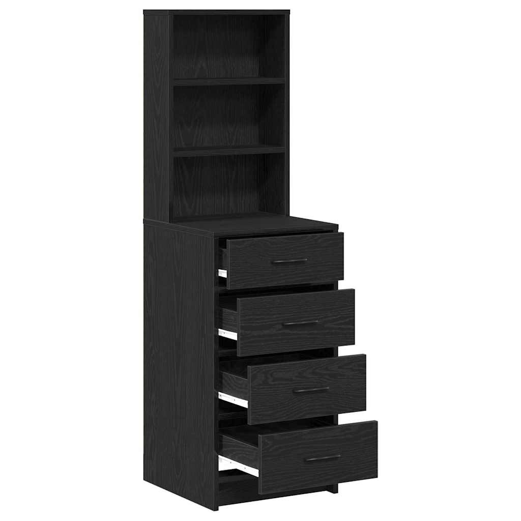 Highboard Μαύρη δρυς 40 x 41 x 135 εκ. Επεξεργασμένο ξύλο - Pakobazaar