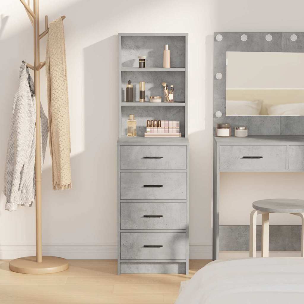Highboard με συρτάρι Γκρι σκυροδέματος 40 x 41 x 135 εκ. - Pakobazaar