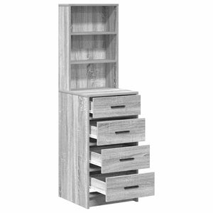 Highboard Γκρι sonoma 40 x 41 x 135 εκ. Επεξεργασμένο ξύλο - Pakobazaar
