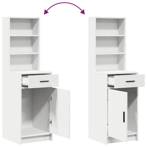 Highboard Λευκό 40 x 40,5 x 135 εκ. Επεξεργασμένο ξύλο - Pakobazaar