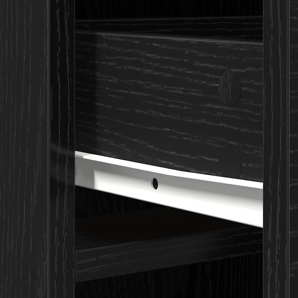Highboard Μαύρη Οξυά 40 x 40,5 x 135 εκ. Επεξεργασμένο ξύλο