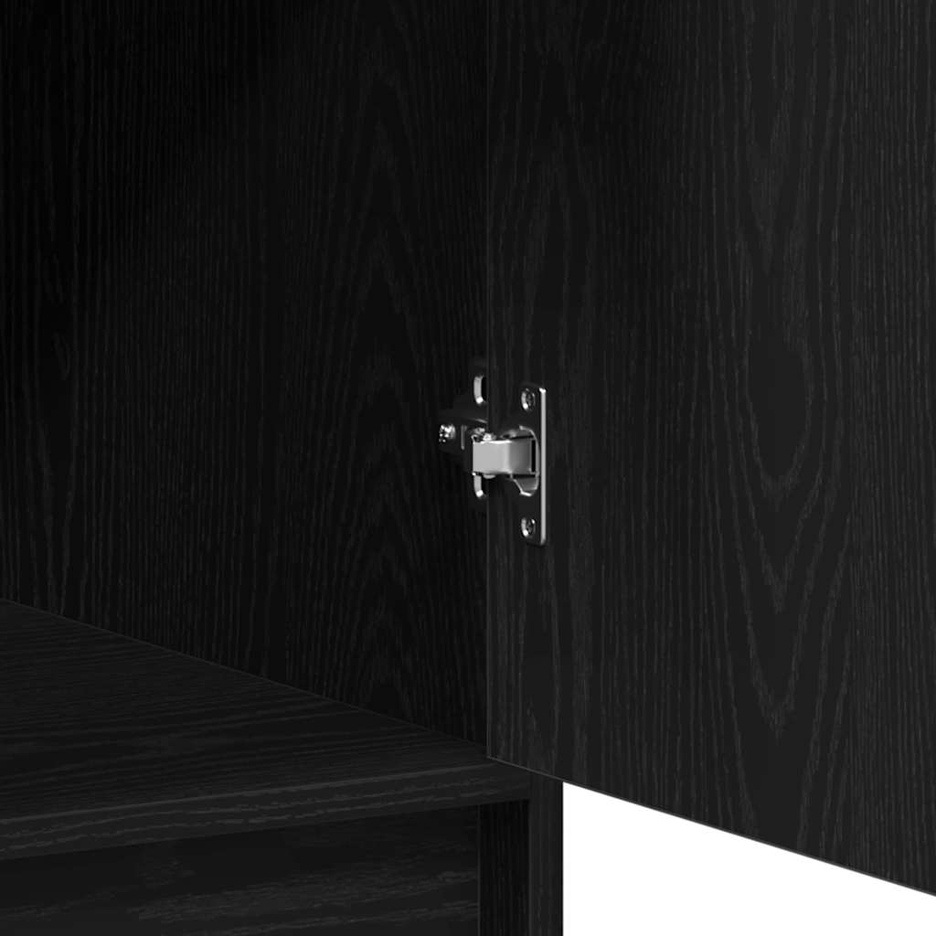 Highboard Μαύρη Οξυά 40 x 40,5 x 135 εκ. Επεξεργασμένο ξύλο
