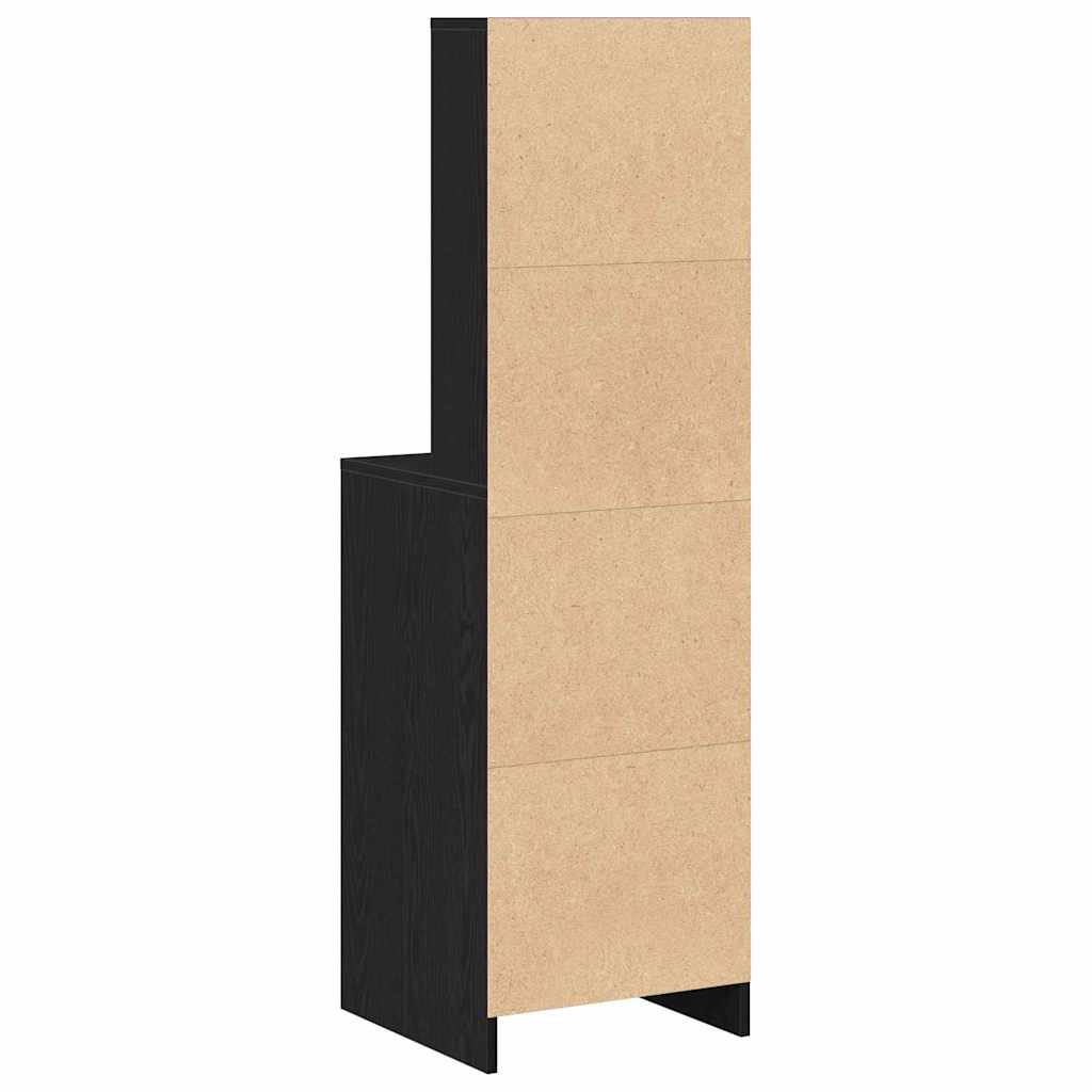 Highboard Μαύρη Οξυά 40 x 40,5 x 135 εκ. Επεξεργασμένο ξύλο