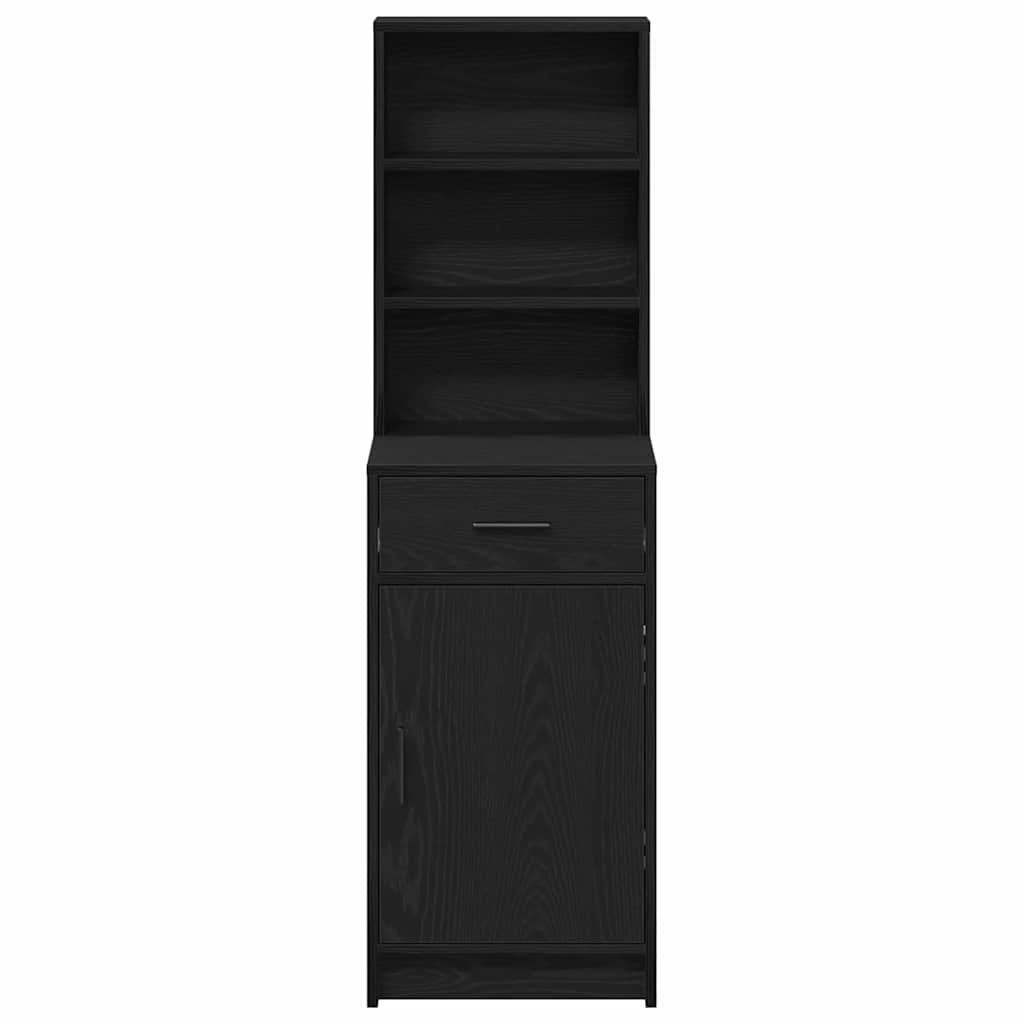 Highboard Μαύρη Οξυά 40 x 40,5 x 135 εκ. Επεξεργασμένο ξύλο