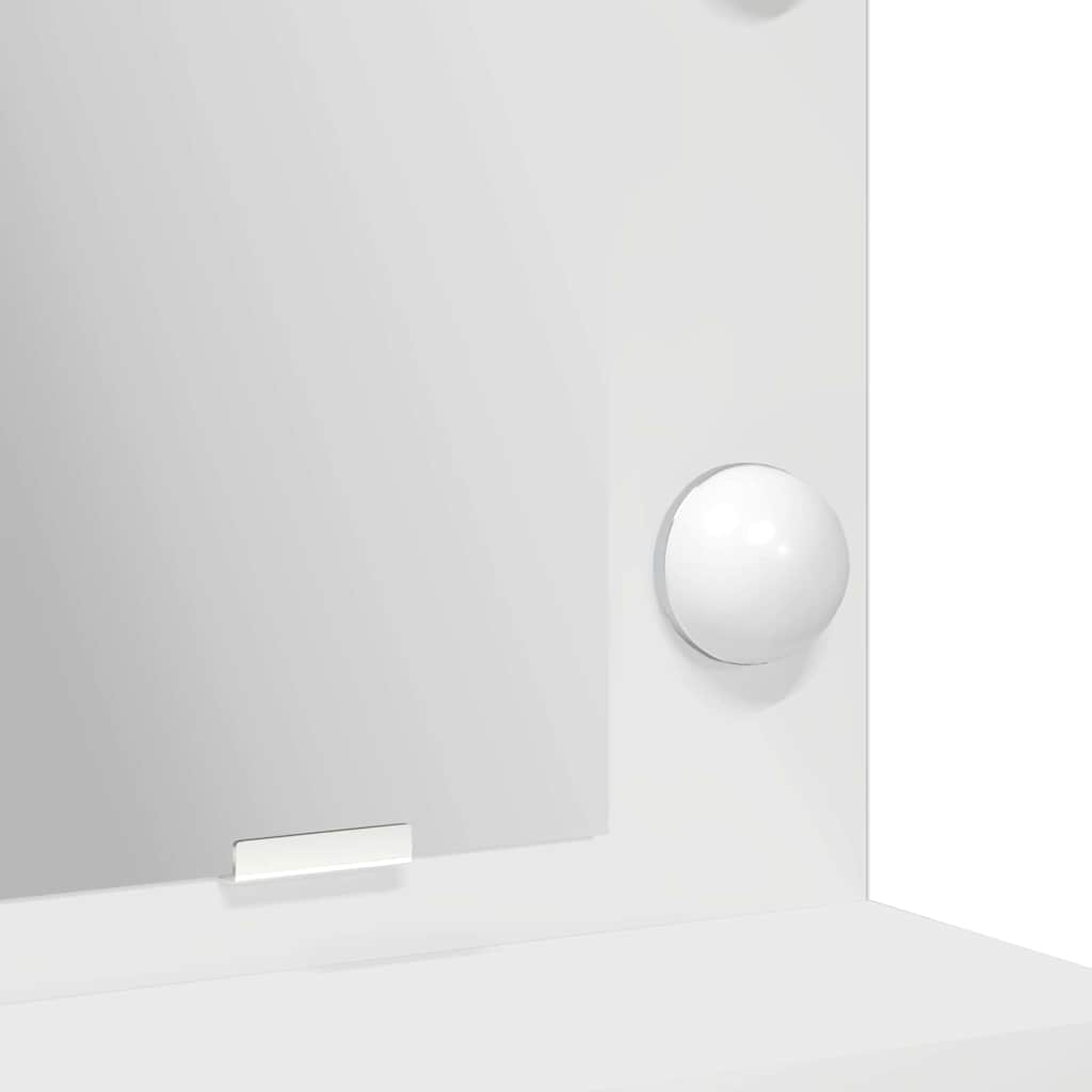 Τραπέζι περιποίησης με φώτα καθρέφτη Λευκό 75,5 x 41 x 135 εκ. - Pakobazaar